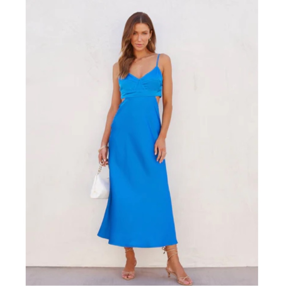 Vici Blue Dress with side cutouts - Size Small